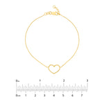 Open Wire Heart Adjustable Bracelet