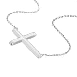 Sterling Silver Sideways Cross Necklace