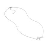 Sterling Silver Sideways Cross Necklace