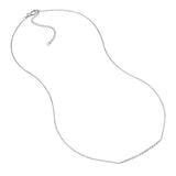 Sterling Silver Curved Diamond-Cut Bar Adjustable Necklace