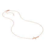 E2W Small Sideways Cross Adjustable Necklace