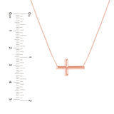 E2W Small Sideways Cross Adjustable Necklace