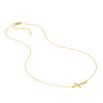 E2W Small Sideways Cross Adjustable Necklace