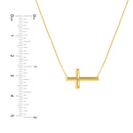 E2W Small Sideways Cross Adjustable Necklace