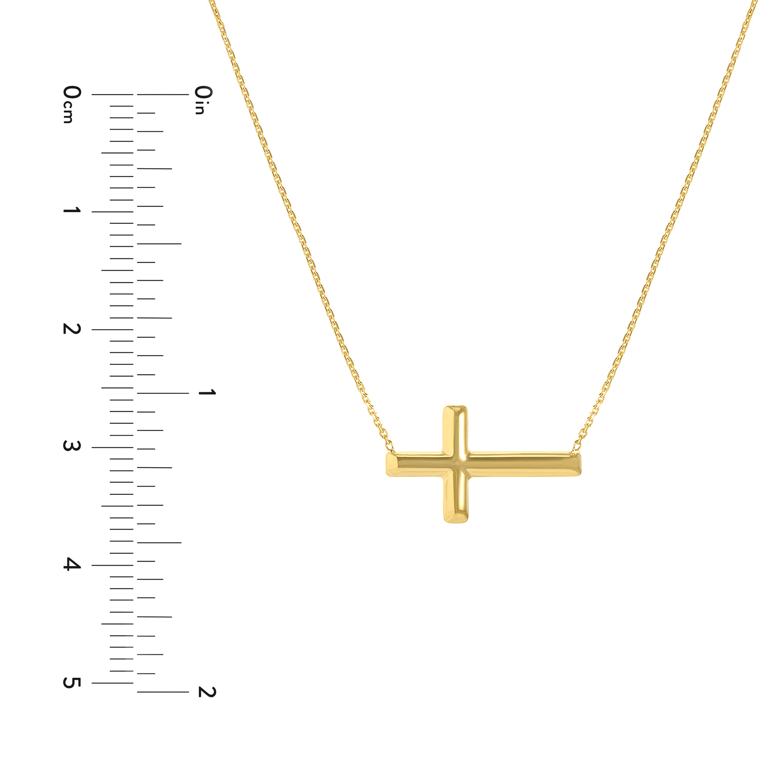 E2W Small Sideways Cross Adjustable Necklace