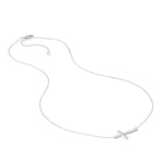 E2W Small Sideways Cross Adjustable Necklace