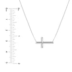 E2W Small Sideways Cross Adjustable Necklace