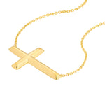 E2W Small Sideways Cross Adjustable Necklace
