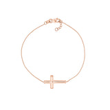 Sideways Cross on Chain Adj. Bracelet