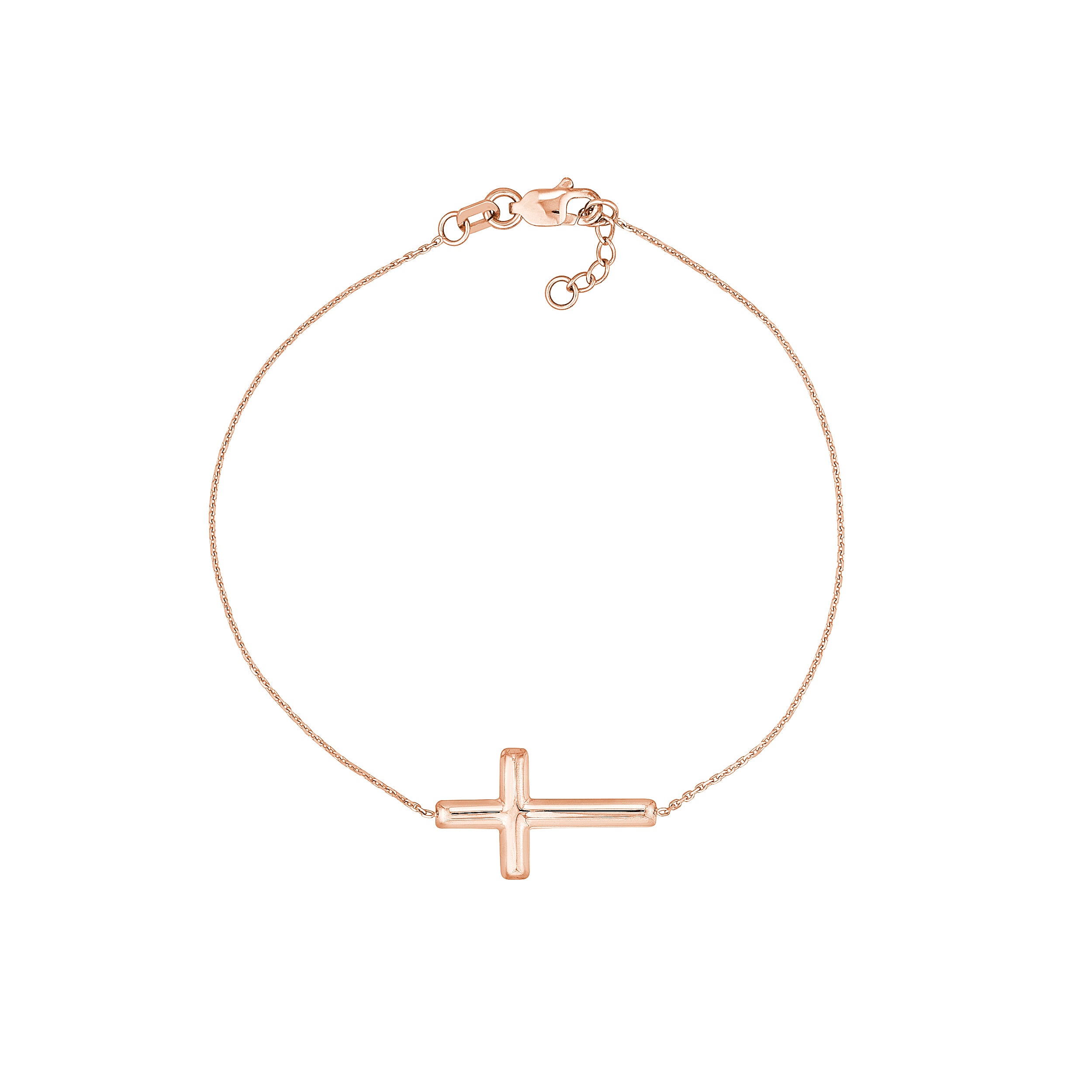 Sideways Cross on Chain Adj. Bracelet