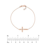 Sideways Cross on Chain Adj. Bracelet