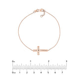 Sideways Cross on Chain Adj. Bracelet