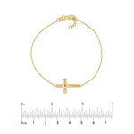 Sideways Cross on Chain Adj. Bracelet