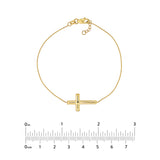 Sideways Cross on Chain Adj. Bracelet