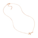 Diamond-Cut Sideways Cross Adj. Necklace