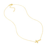 Diamond-Cut Sideways Cross Adj. Necklace
