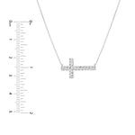 Diamond-Cut Sideways Cross Adj. Necklace