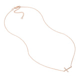 Sideways Cross Necklace with 1/5tcw Diamond