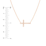 Sideways Cross Necklace with 1/5tcw Diamond