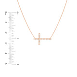 Sideways Cross Necklace with 1/5tcw Diamond