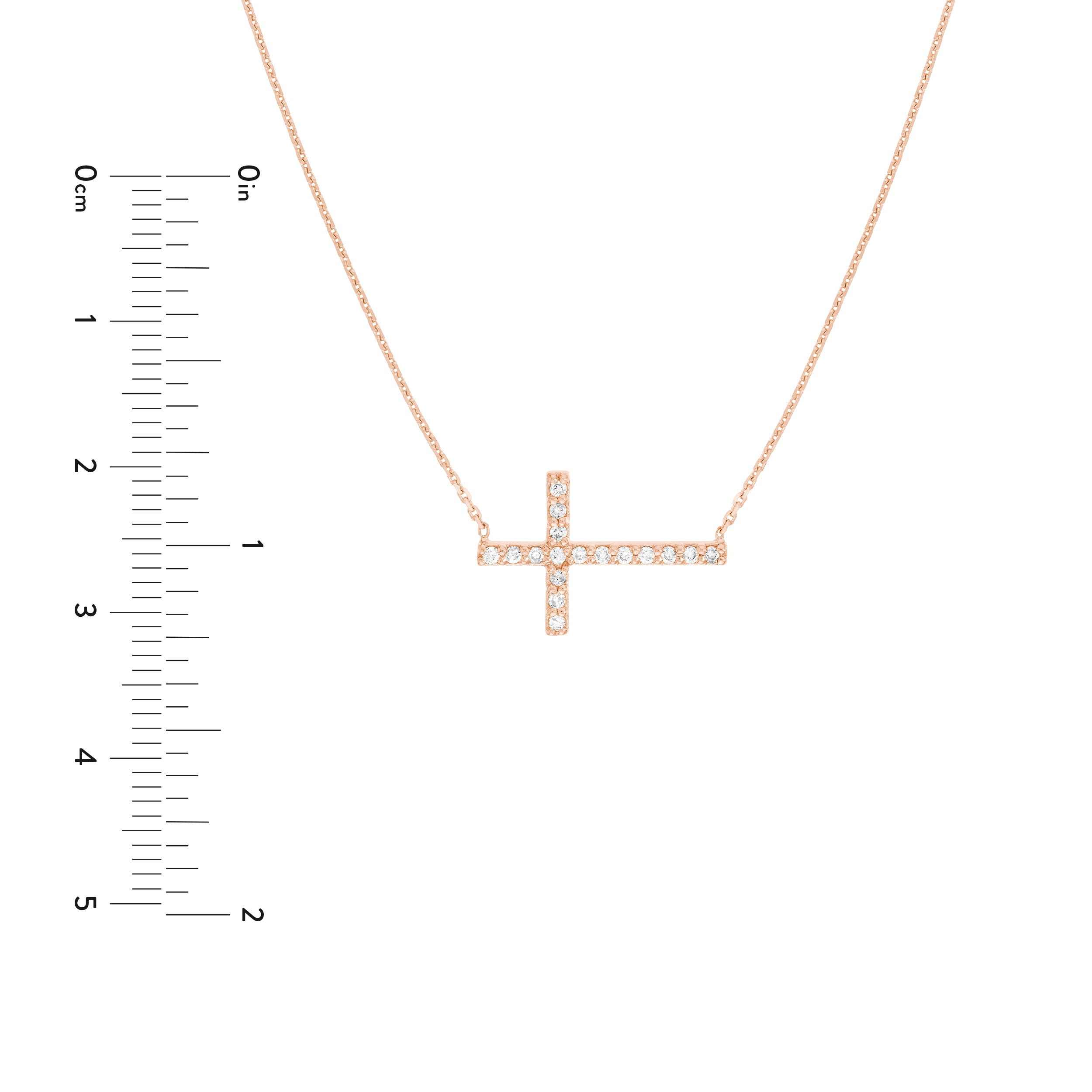 Sideways Cross Necklace with 1/5tcw Diamond