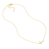 Sideways Cross Necklace with 1/5tcw Diamond
