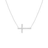 Sideways Cross Necklace with 1/5tcw Diamond