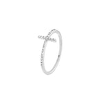 Sideways Cross Ring with 1/6tcw Diamond