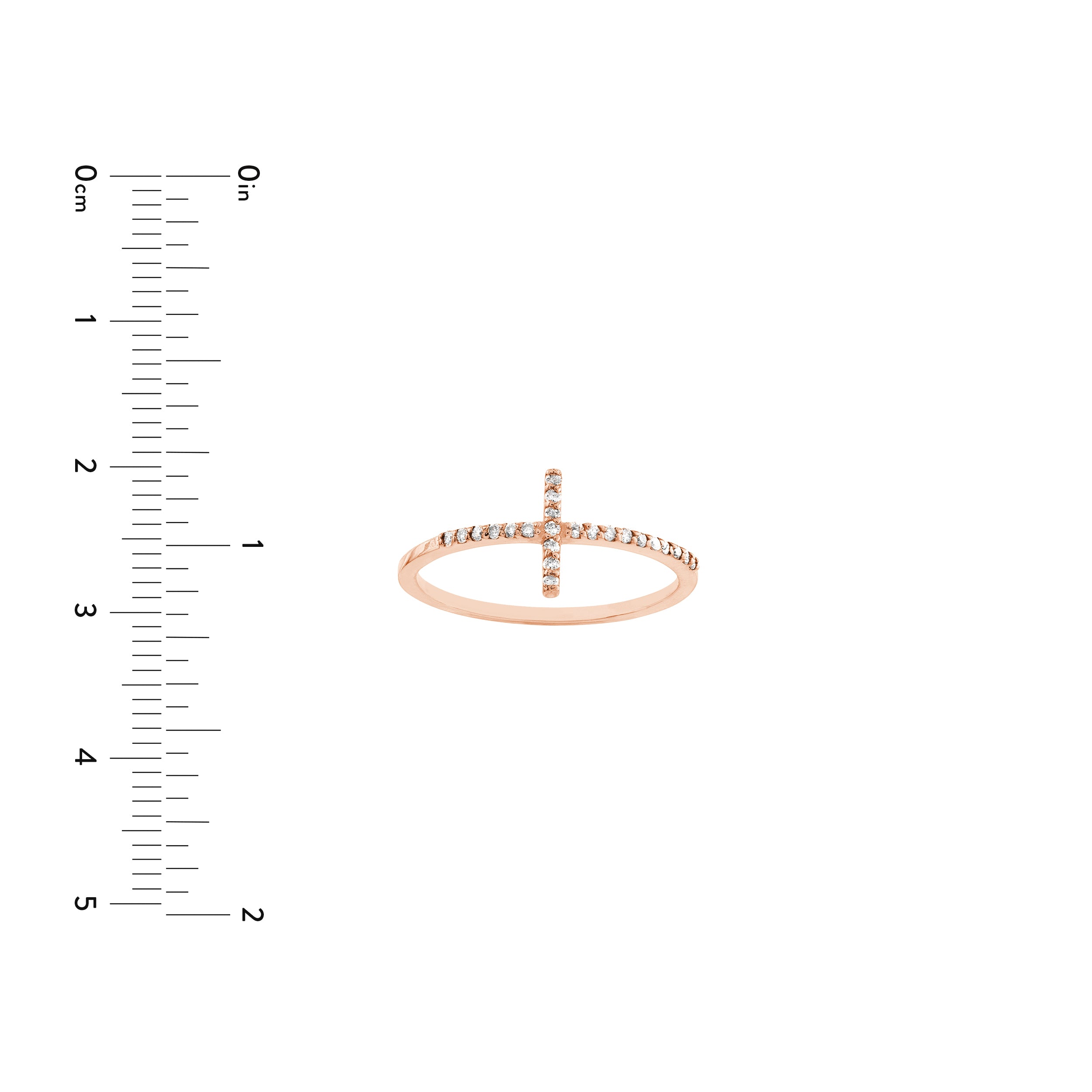 Sideways Cross Ring with 1/6tcw Diamond