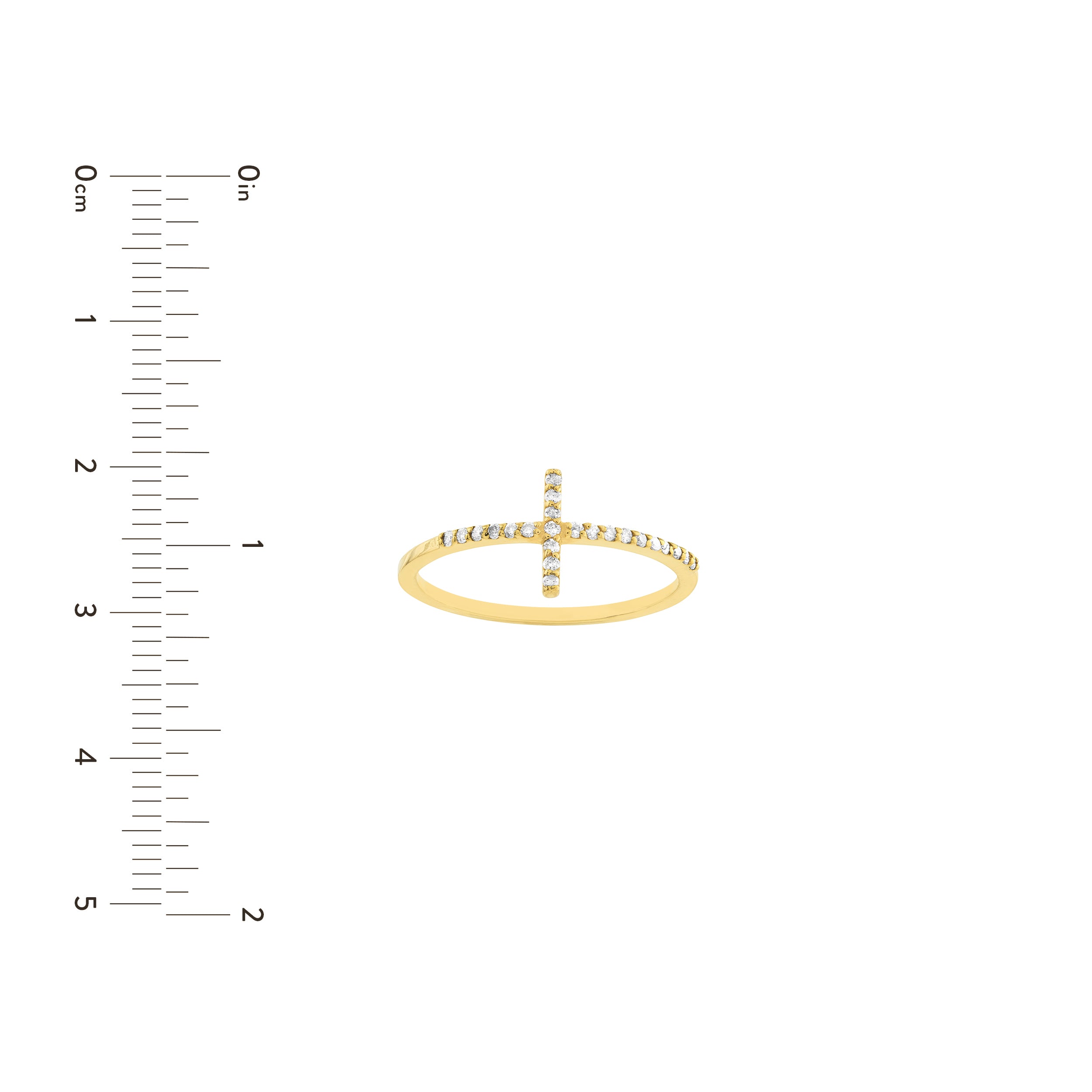 Sideways Cross Ring with 1/6tcw Diamond