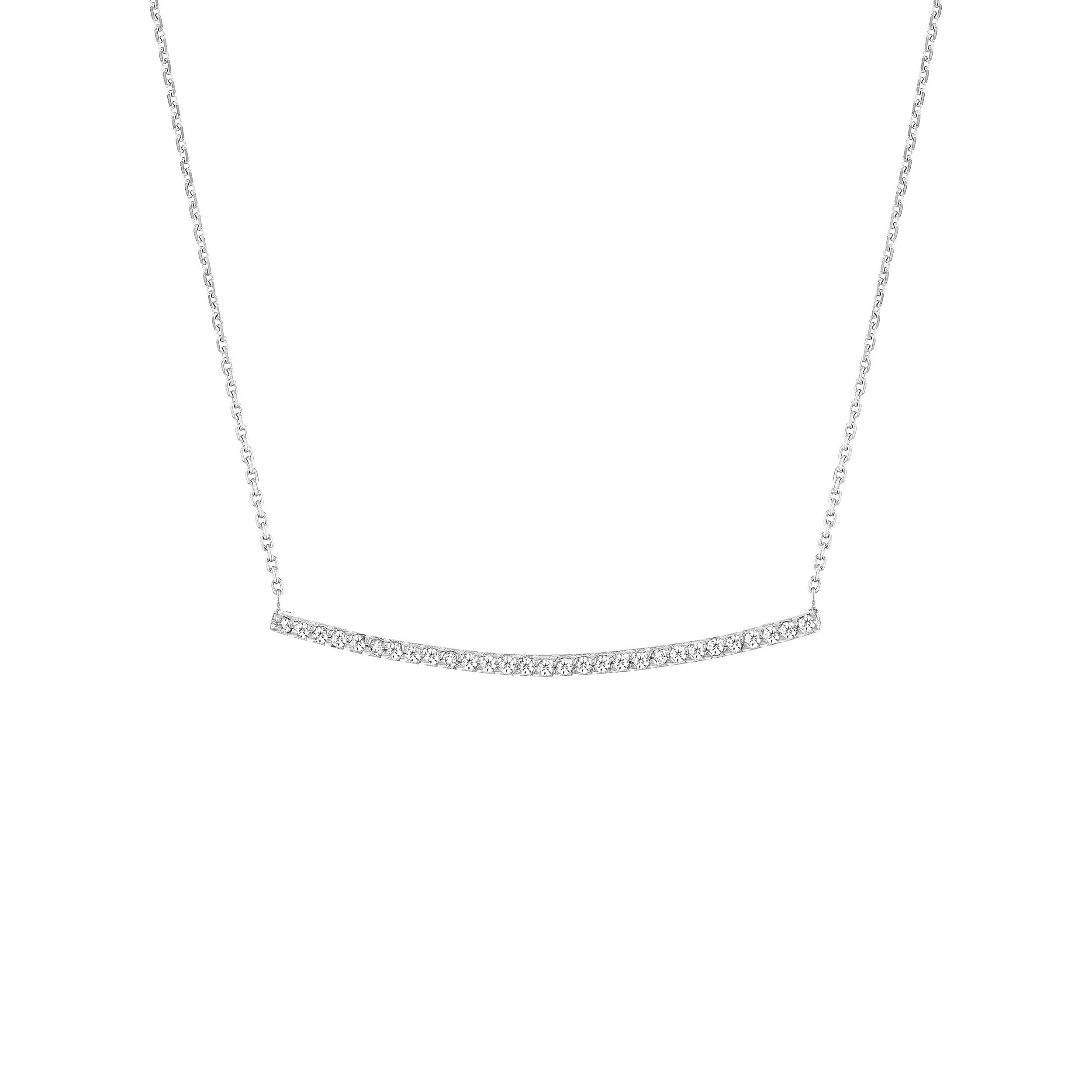 Curved Bar Adj. Necklace with 1/5tcw Diamond