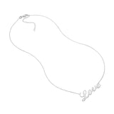 Plated Sterling Silver Script Love Necklace