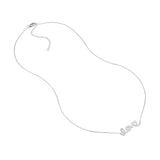 Plated Sterling Silver CZ Script Love Necklace