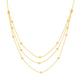 Bib Necklace with Diamond-Cut Beads