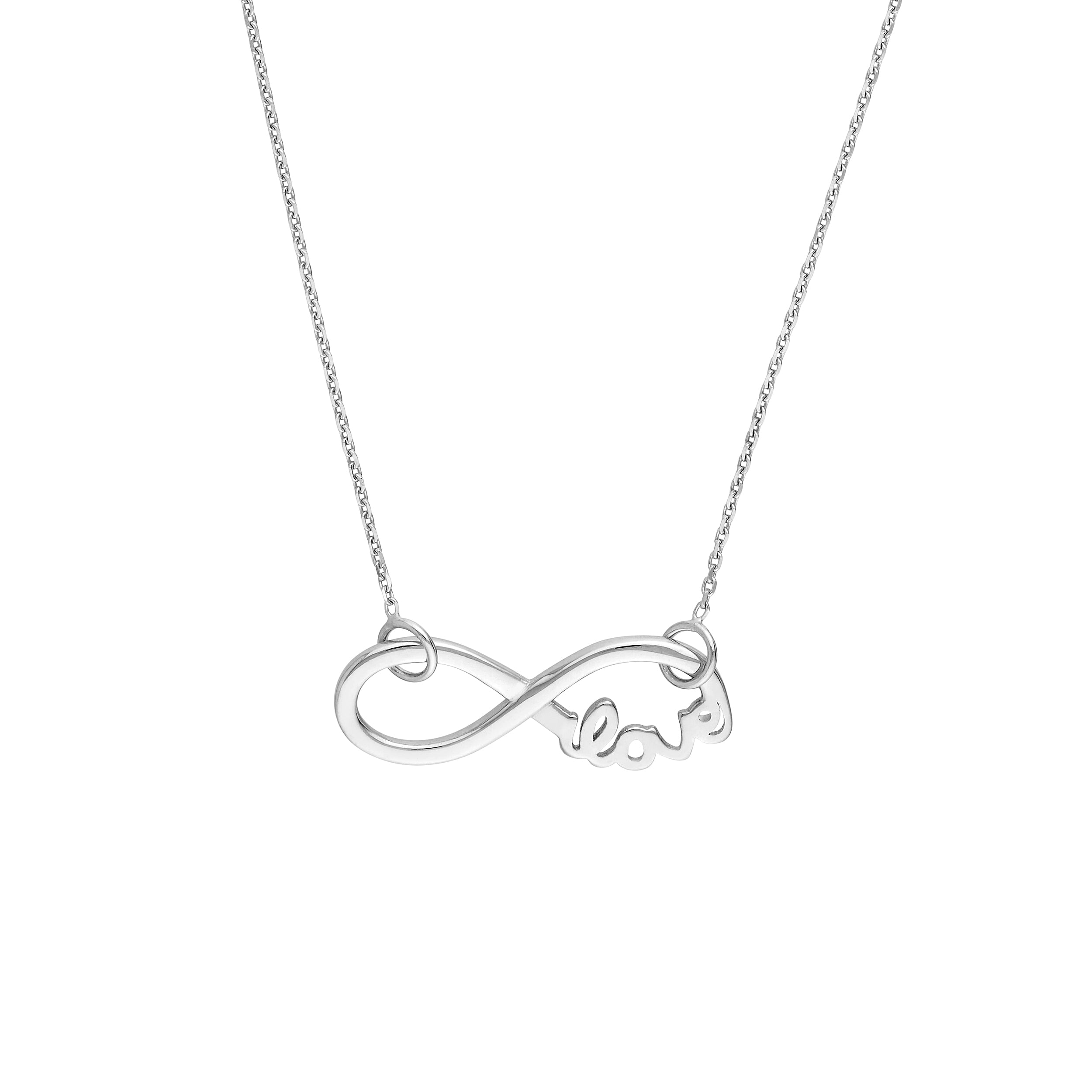 Sterling Silver Infinity Symbol Love Necklace