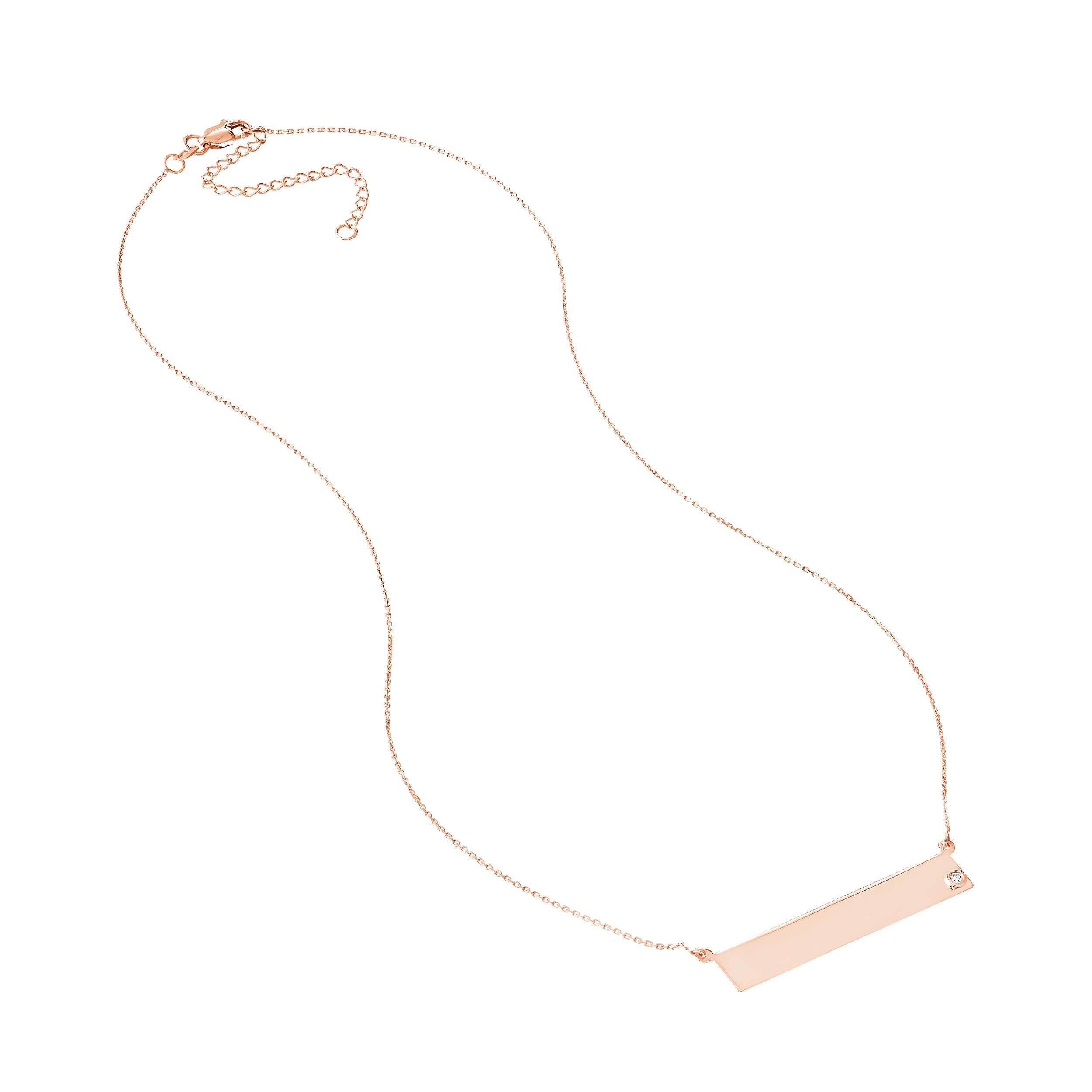 Adjustable 18 Bar Necklace with 2pt Diamond