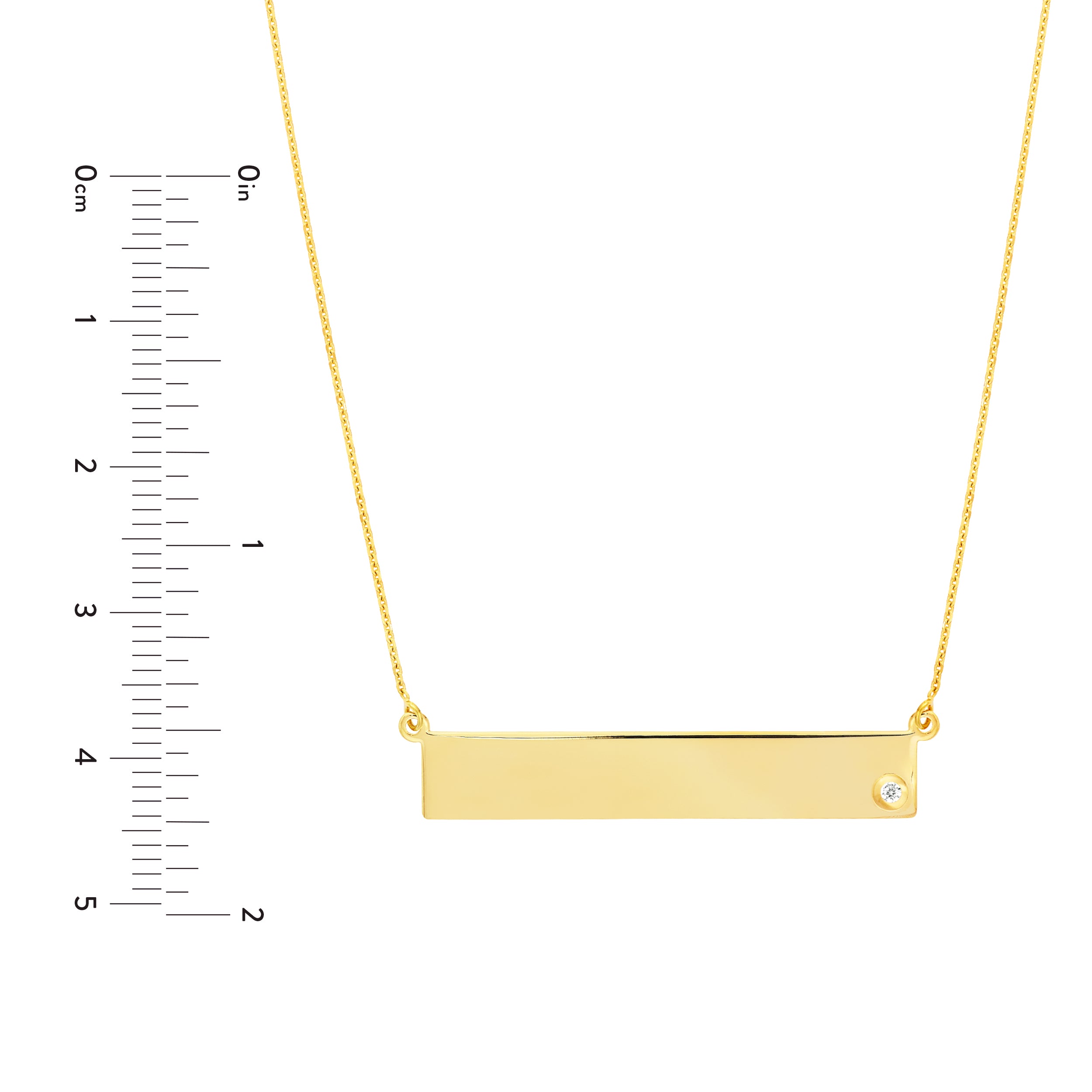 Adjustable 18 Bar Necklace with 2pt Diamond