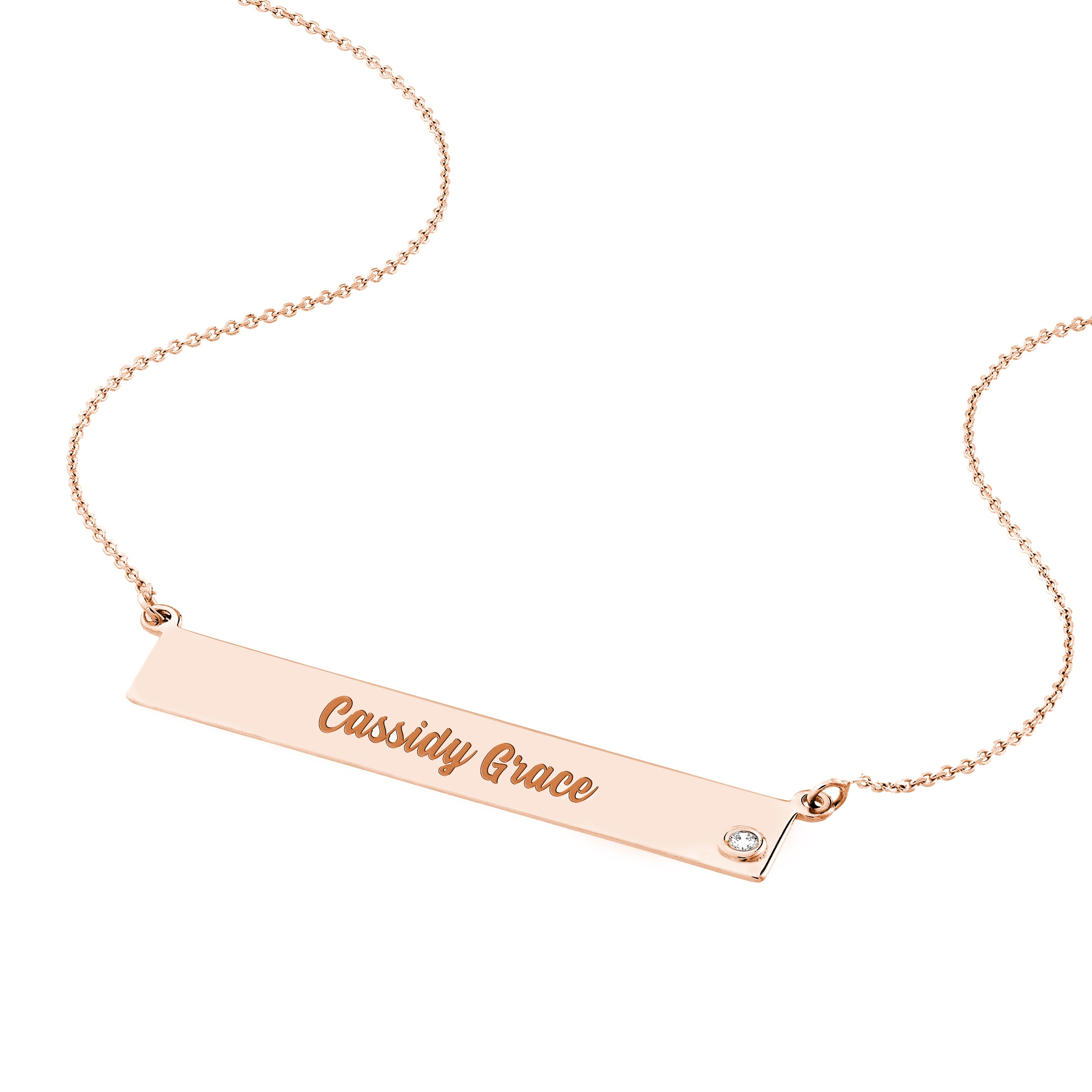 Adjustable 18 Bar Necklace with 2pt Diamond