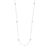 Sterling Silver CZ and Mariner Link Station Long Necklace