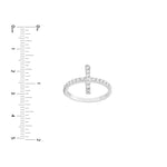 Sideways CZ Cross Ring