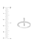 Sideways CZ Cross Ring