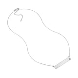 Bar Necklace in Plated Sterling Silver with CZ