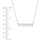 Bar Necklace in Plated Sterling Silver with CZ