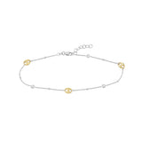 Sterling Silver and Plated Link and CZ Anklet