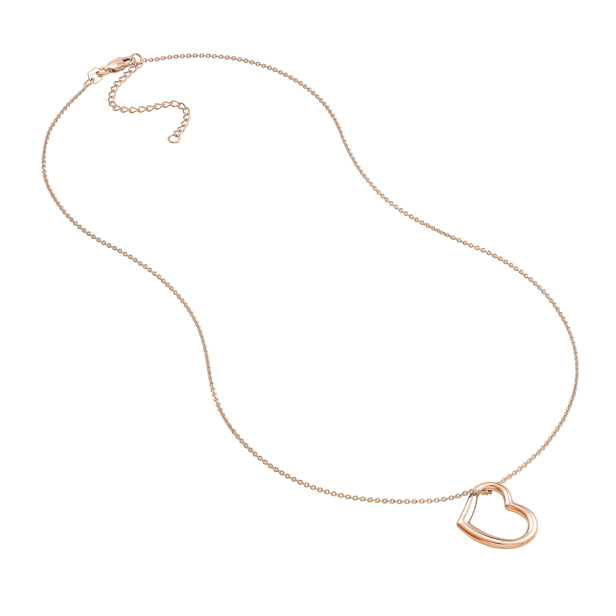 Open Heart Pendant Adjustable Necklace