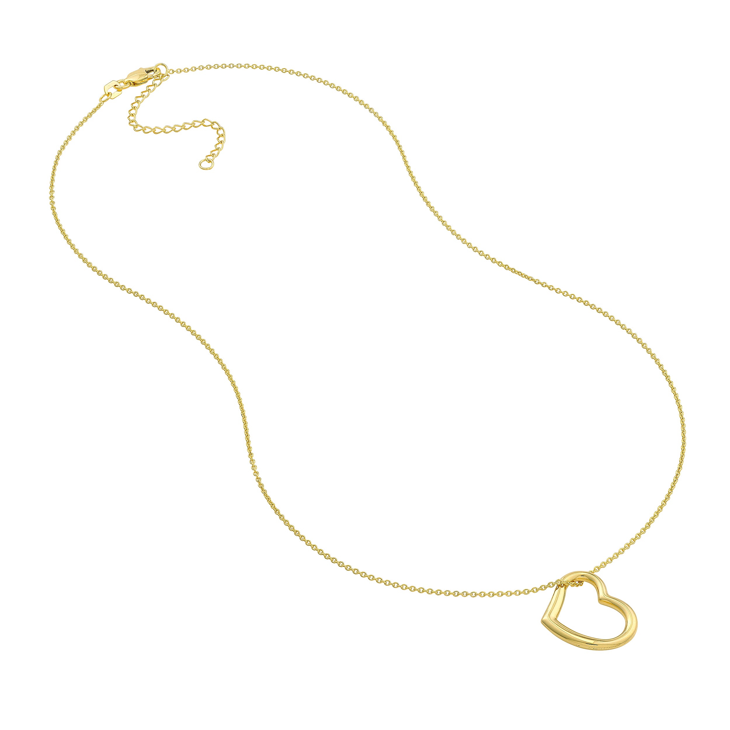 Open Heart Pendant Adjustable Necklace