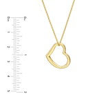 Open Heart Pendant Adjustable Necklace