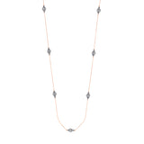 Sterling Silver Kite-Shaped Filigree Stations Long Necklace