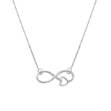 Sterling Silver Infinity Symbol Heart Adjustable Necklace