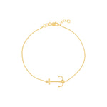 Sideways Anchor Adjustable Bracelet